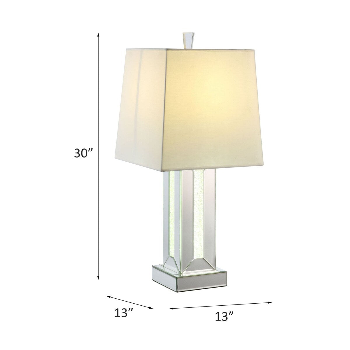 Silver Mirror Table Lamp and Engineered Stone