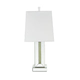 Silver Mirror Table Lamp and Engineered Stone