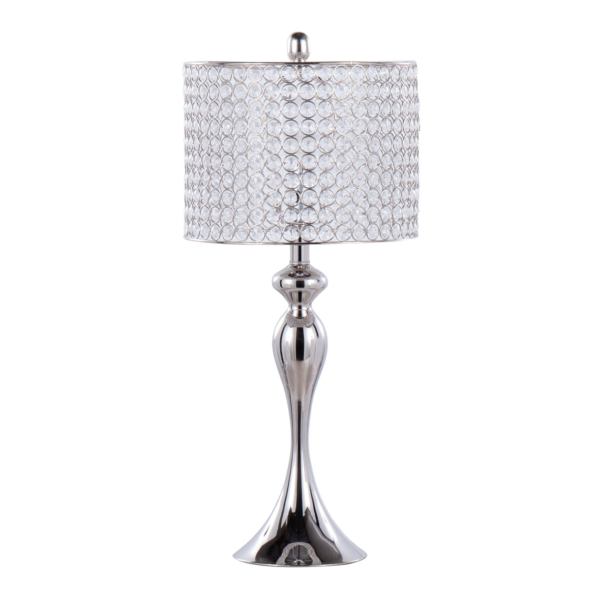 Silver Orchid Ashland 27" Metal Table Lamp with Crystal Beads (Set of 2)