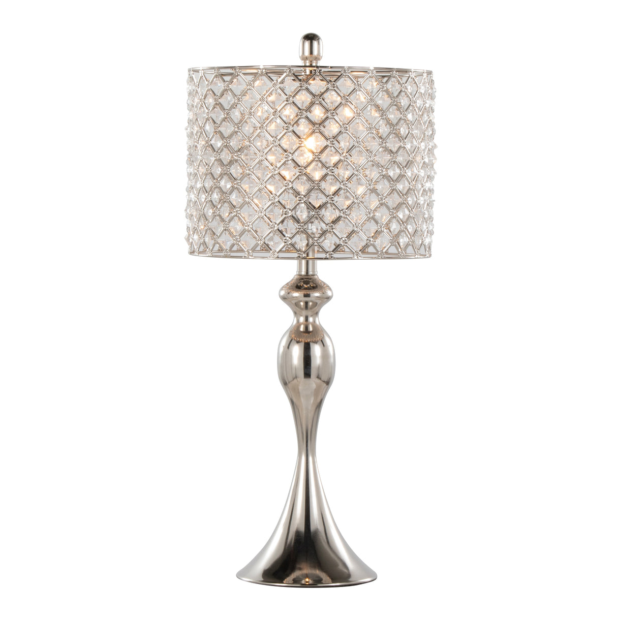 Silver Orchid Ashland 27" Metal Table Lamp with Crystal Beads (Set of 2)