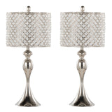 Silver Orchid Ashland 27" Metal Table Lamp with Crystal Beads (Set of 2)