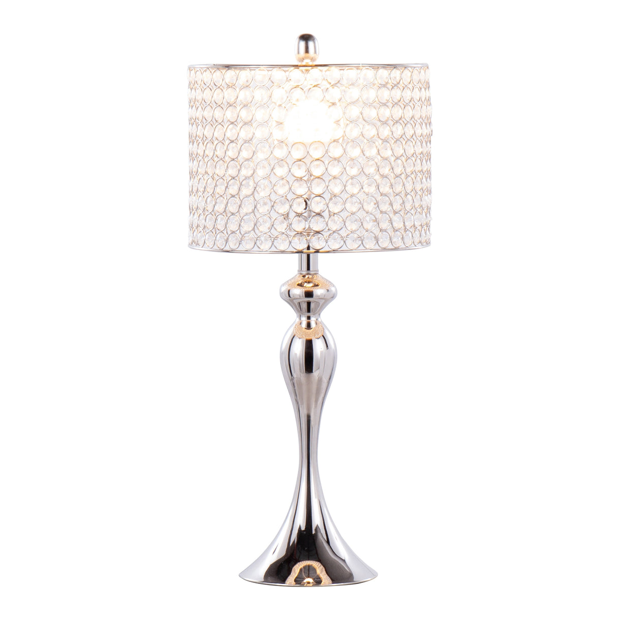 Silver Orchid Ashland 27" Metal Table Lamp with Crystal Beads (Set of 2)