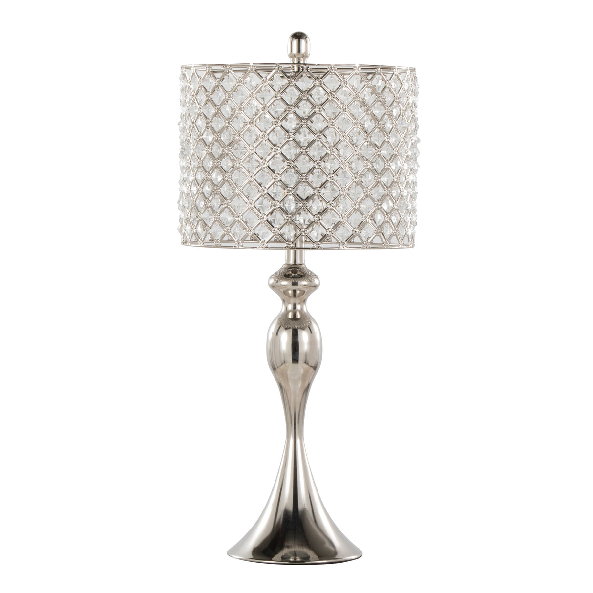 Silver Orchid Ashland 27" Metal Table Lamp with Crystal Beads (Set of 2)