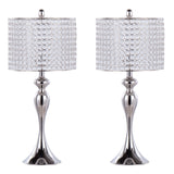 Silver Orchid Ashland 27" Metal Table Lamp with Crystal Beads (Set of 2)