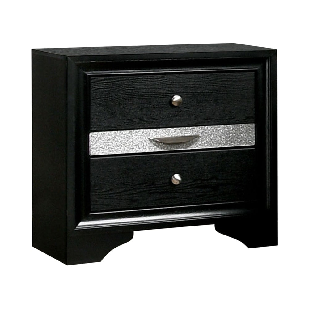 Balistrieri Contemporary Black 2-piece Nightstand and Chest Set by Silver Orchid