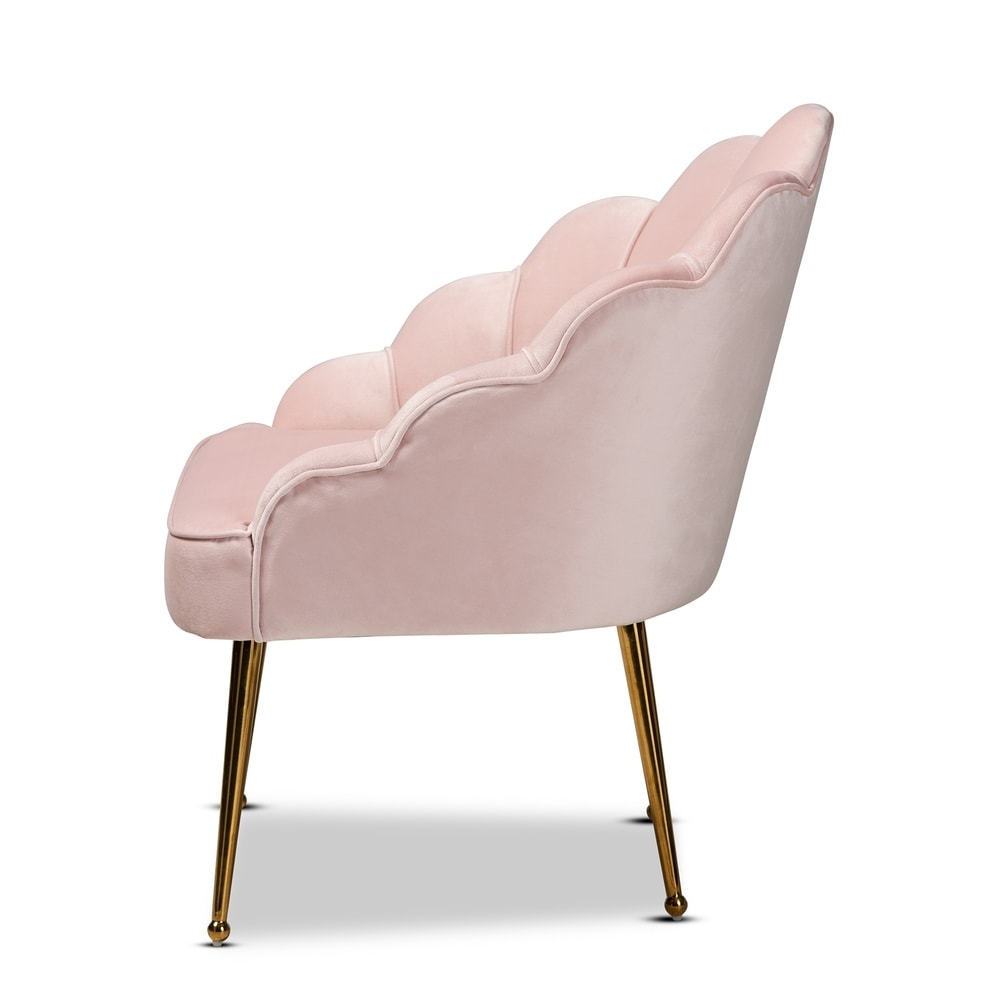 Silver Orchid Cogan Upholstered Seashell Shaped Accent Chair