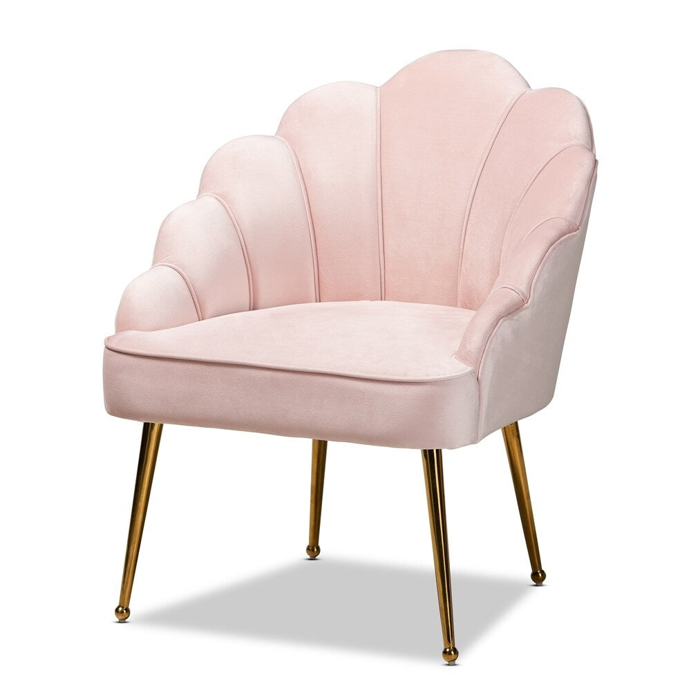 Silver Orchid Cogan Upholstered Seashell Shaped Accent Chair