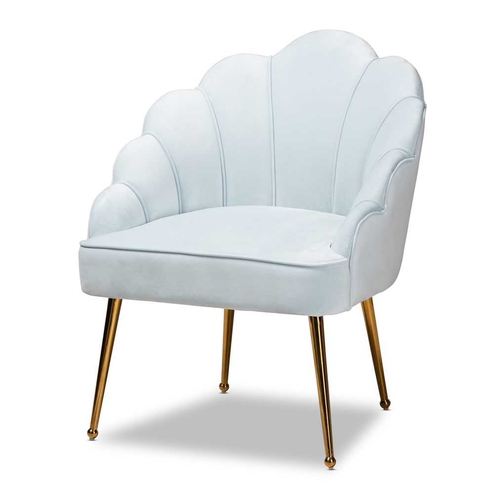 Silver Orchid Cogan Upholstered Seashell Shaped Accent Chair
