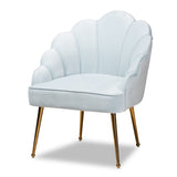 Silver Orchid Cogan Upholstered Seashell Shaped Accent Chair