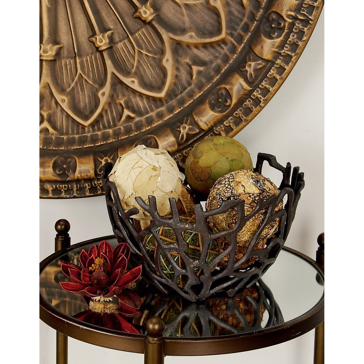 Aluminum Metal Handmade Cutout Coral Decorative Bowl (Set of 2) - Gold, Silver, Black