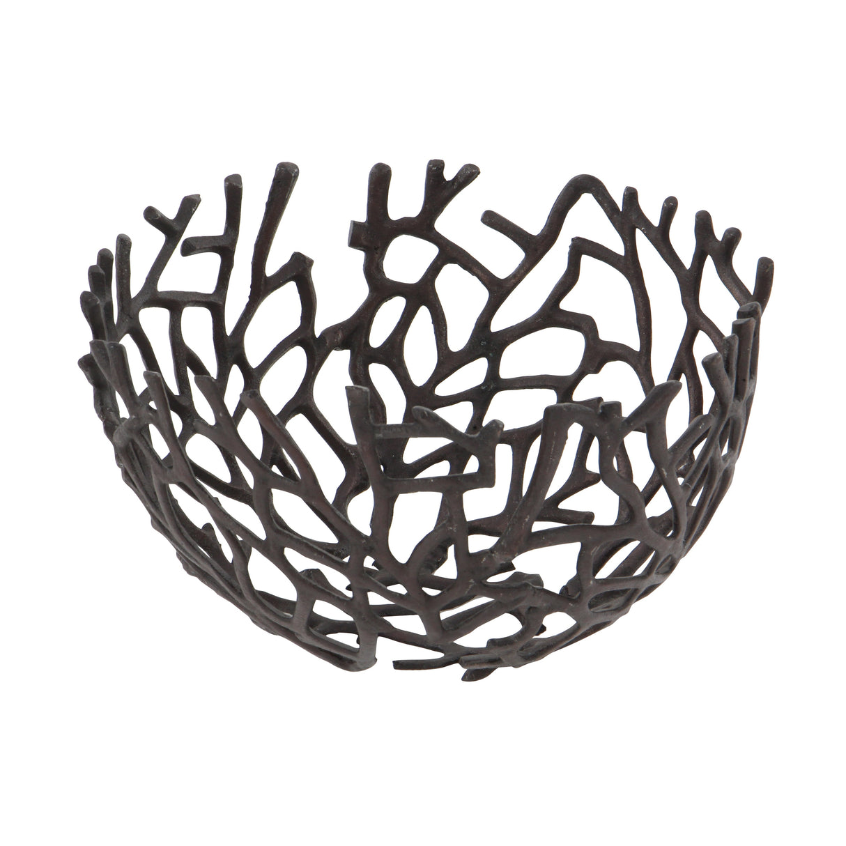 Aluminum Metal Handmade Cutout Coral Decorative Bowl (Set of 2) - Gold, Silver, Black
