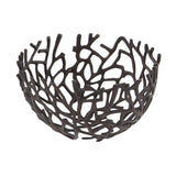Aluminum Metal Handmade Cutout Coral Decorative Bowl (Set of 2) - Gold, Silver, Black