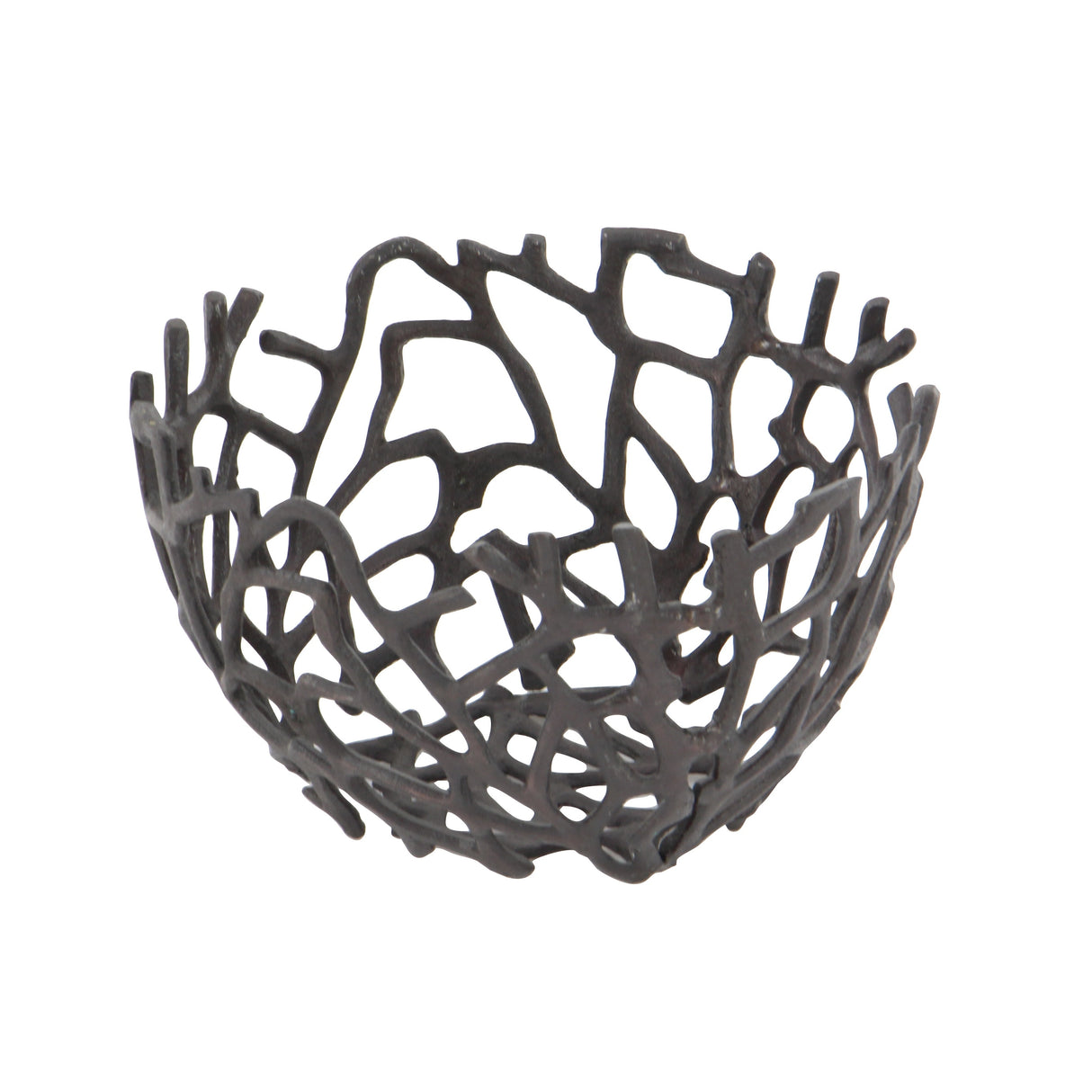 Aluminum Metal Handmade Cutout Coral Decorative Bowl (Set of 2) - Gold, Silver, Black
