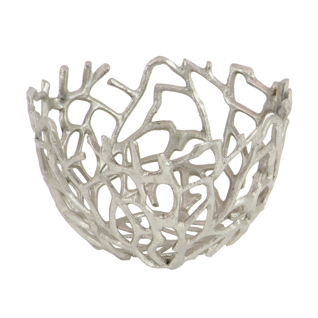 Aluminum Metal Handmade Cutout Coral Decorative Bowl (Set of 2) - Gold, Silver, Black