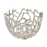 Aluminum Metal Handmade Cutout Coral Decorative Bowl (Set of 2) - Gold, Silver, Black