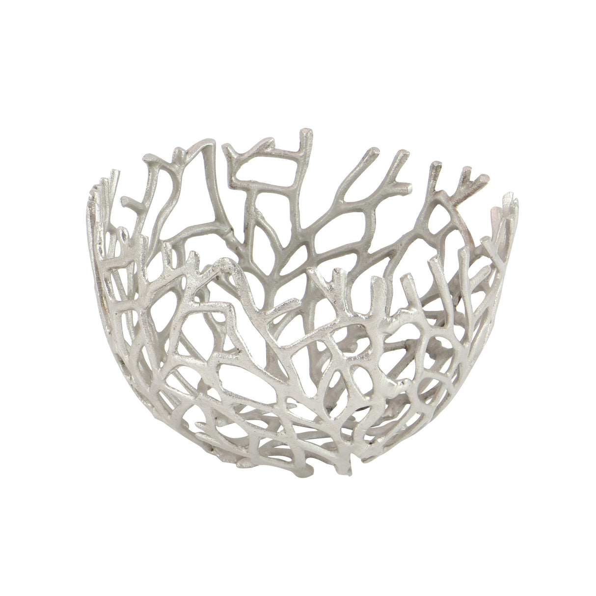 Aluminum Metal Handmade Cutout Coral Decorative Bowl (Set of 2) - Gold, Silver, Black