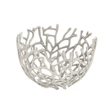 Aluminum Metal Handmade Cutout Coral Decorative Bowl (Set of 2) - Gold, Silver, Black