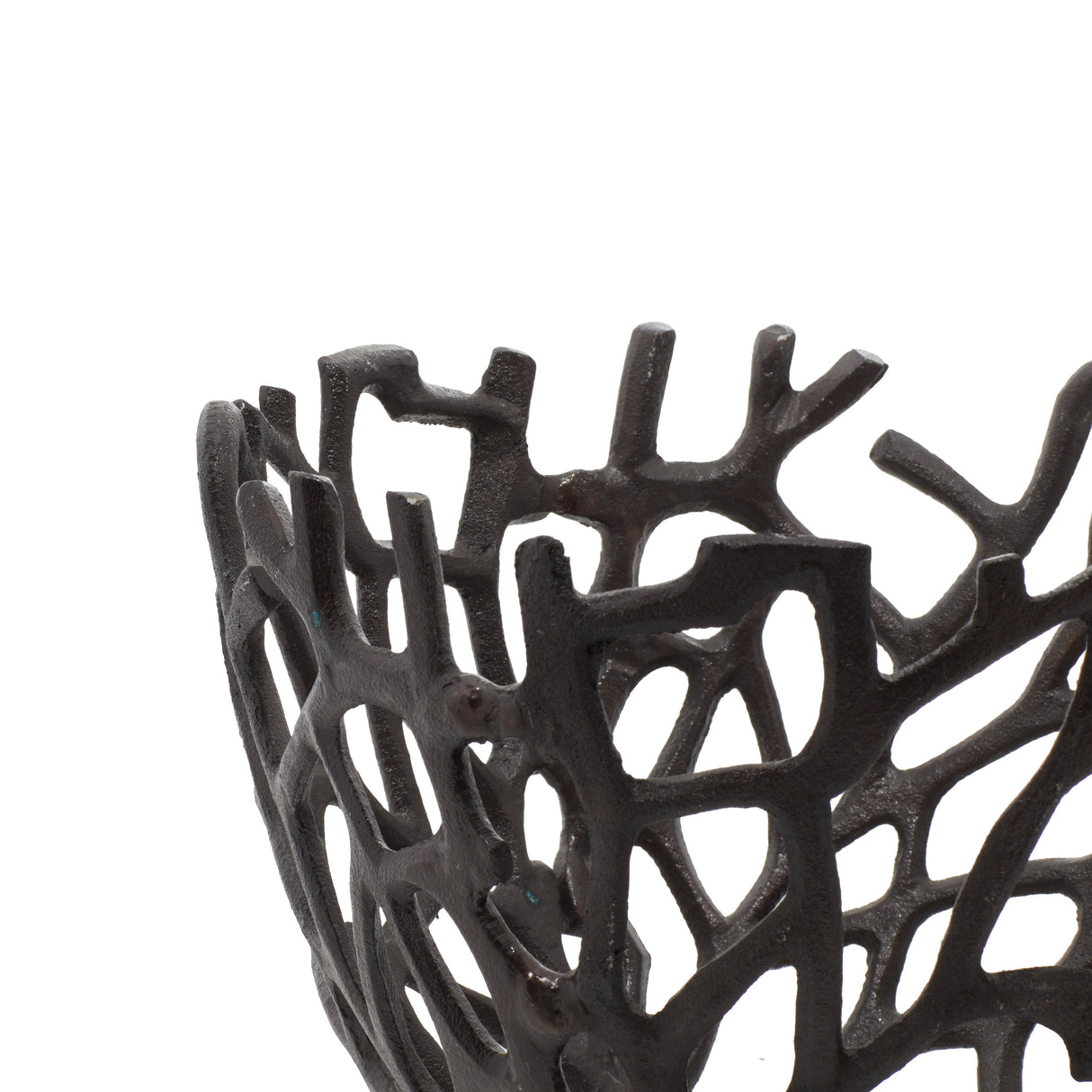 Aluminum Metal Handmade Cutout Coral Decorative Bowl (Set of 2) - Gold, Silver, Black