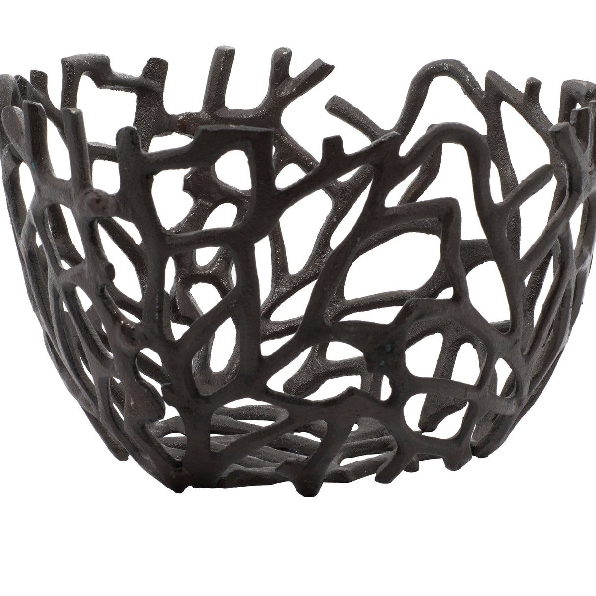 Aluminum Metal Handmade Cutout Coral Decorative Bowl (Set of 2) - Gold, Silver, Black