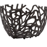 Aluminum Metal Handmade Cutout Coral Decorative Bowl (Set of 2) - Gold, Silver, Black