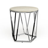 SEI Furniture Henderson Faux Marble Round Side Table