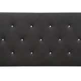 Silver Orchid Heston Contemporary Crystal Diamond Tufted Black Headboard