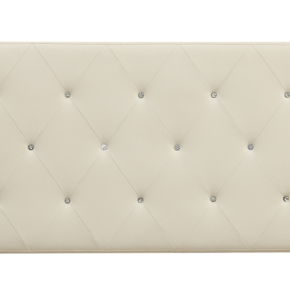 Silver Orchid Heston Contemporary Crystal Diamond Tufted Black Headboard