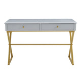 Silver Orchid Lerch Two-Drawer Campaign Desk