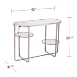 SEI Furniture Mabrick Sliver Mirrored Console Table w/ Shelves