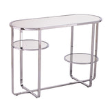 SEI Furniture Mabrick Sliver Mirrored Console Table w/ Shelves