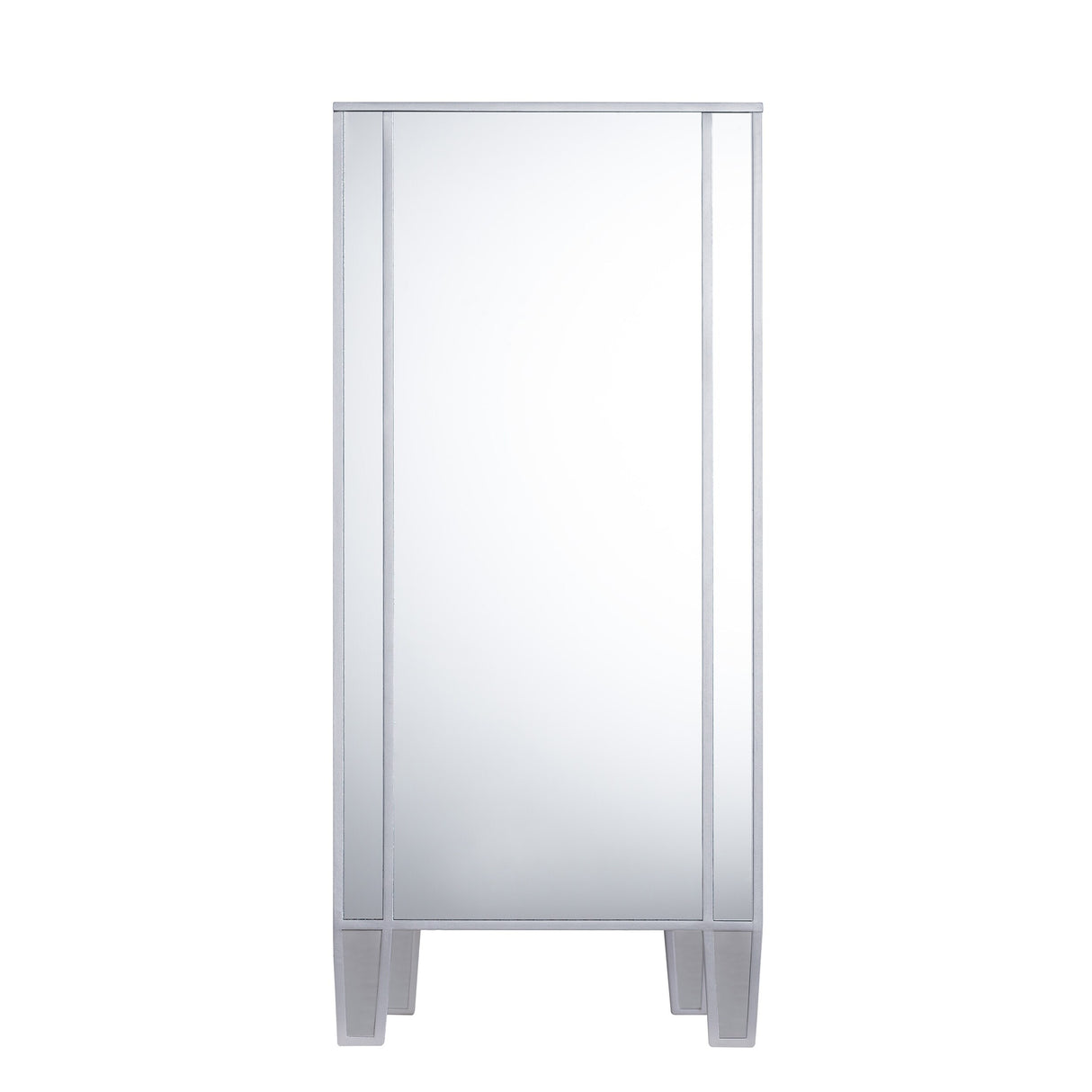 SEI Furniture Marter Glam Silver Mirror 3-Drawer Cabinet