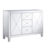 SEI Furniture Marter Glam Silver Mirror 3-Drawer Cabinet