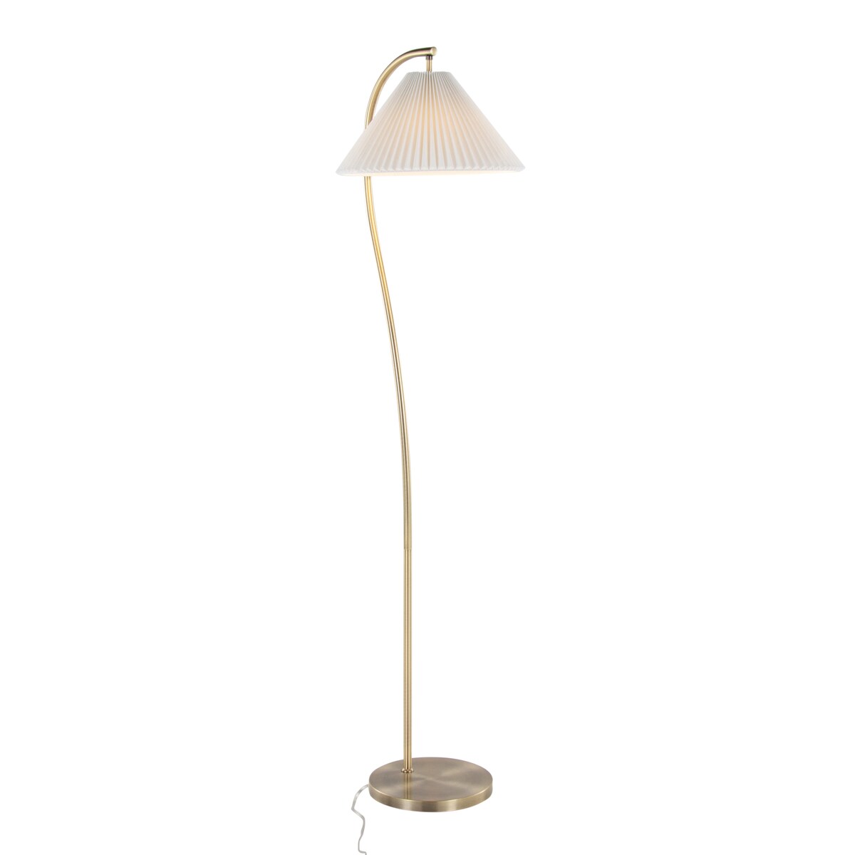 Silver Orchid Sadie 65" Metal Floor Lamp with Pleated Shade