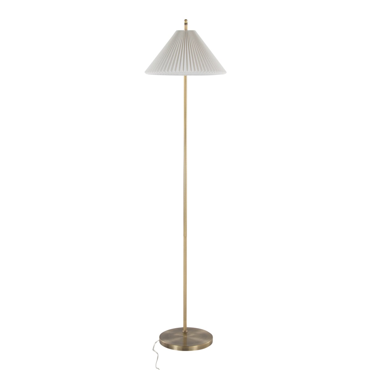 Silver Orchid Sadie 65" Metal Floor Lamp with Pleated Shade