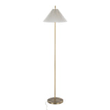 Silver Orchid Sadie 65" Metal Floor Lamp with Pleated Shade