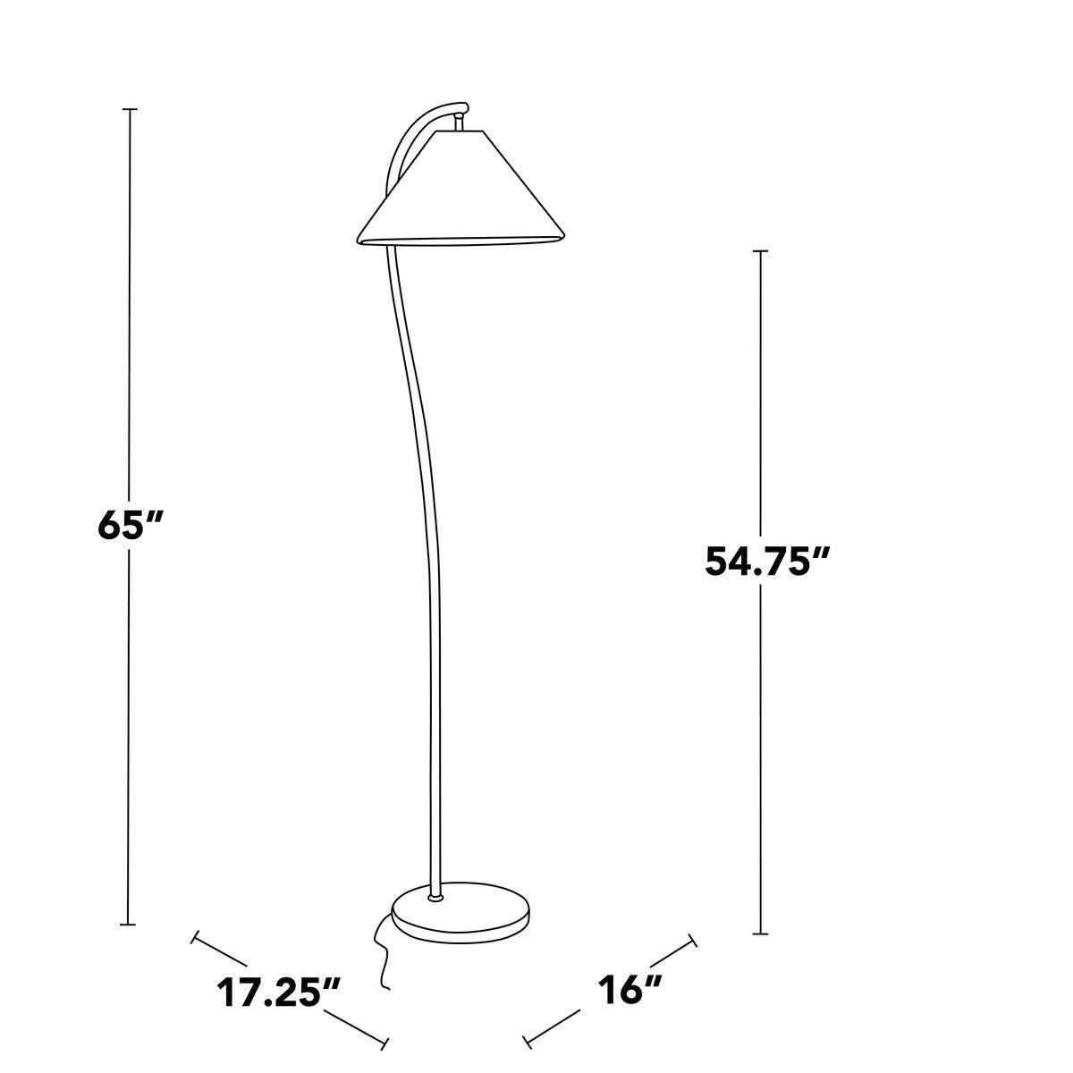 Silver Orchid Sadie 65" Metal Floor Lamp with Pleated Shade