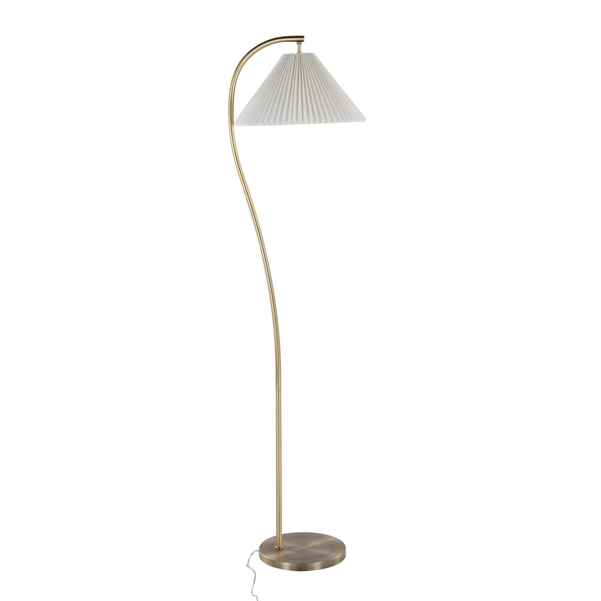 Silver Orchid Sadie 65" Metal Floor Lamp with Pleated Shade