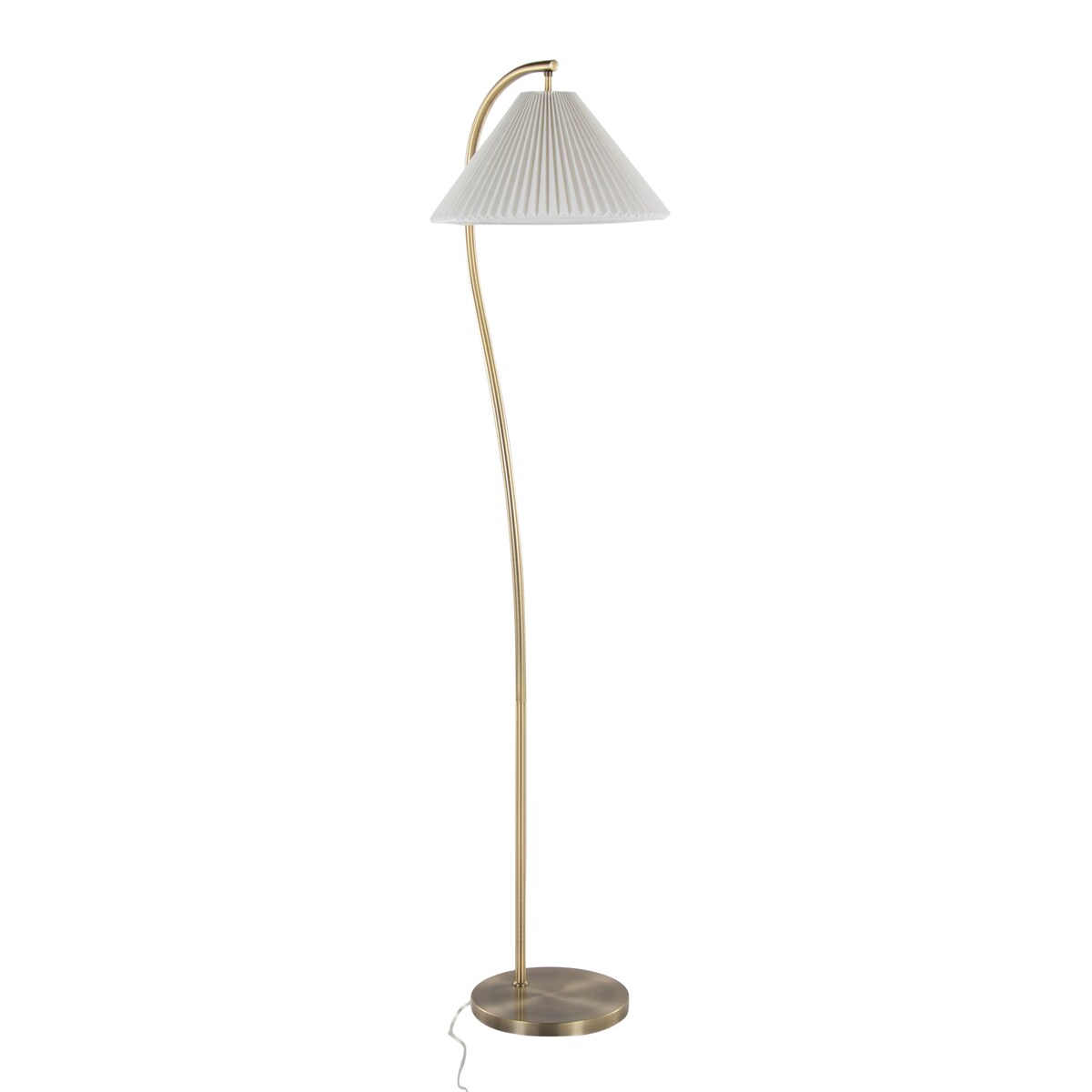 Silver Orchid Sadie 65" Metal Floor Lamp with Pleated Shade