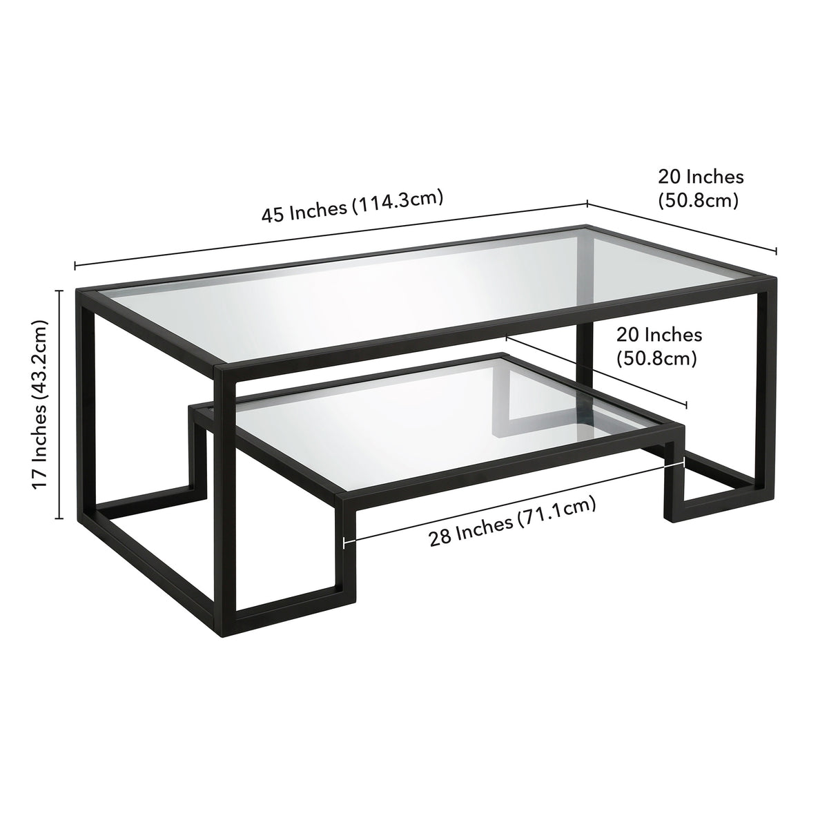 Silver Orchid Solm Blackened Bronze Coffee Table