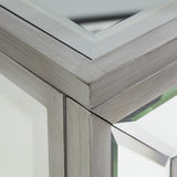 SEI Furniture Tranton Contemporary Color Changing Electric Fireplace with a Mirrored and Faux Marble Mantel
