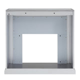 SEI Furniture Tranton Contemporary Color Changing Electric Fireplace with a Mirrored and Faux Marble Mantel