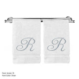 Silver Script Monogrammed Turkish Cotton 16x30-inch Hand Towel (set of 2) - R