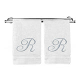 Silver Script Monogrammed Turkish Cotton 16x30-inch Hand Towel (set of 2) - R