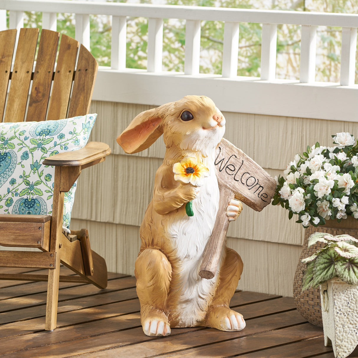 Silverbow Outdoor Rabbit Garden Statue by Christopher Knight Home - 18.25" L x 16.00" W x 28.25" H