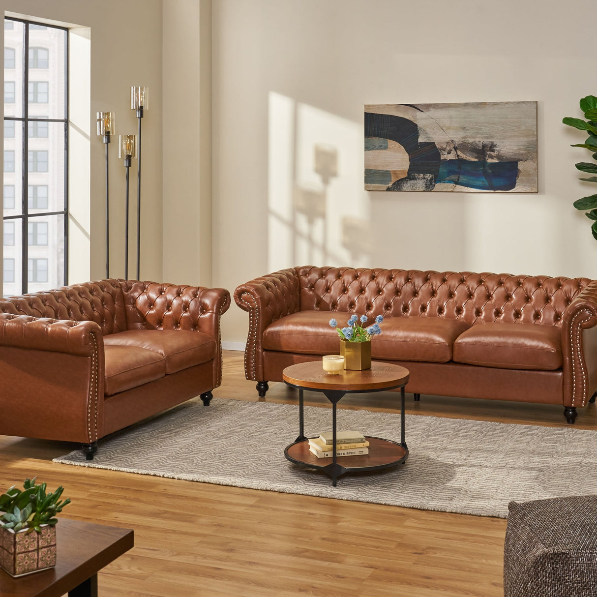 Silverdale Chesterfield 2-piece Living Room Set by Christopher Knight Home