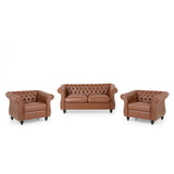 Silverdale Traditional Chesterfield Loveseat and Club Chair Set by Christopher Knight Home