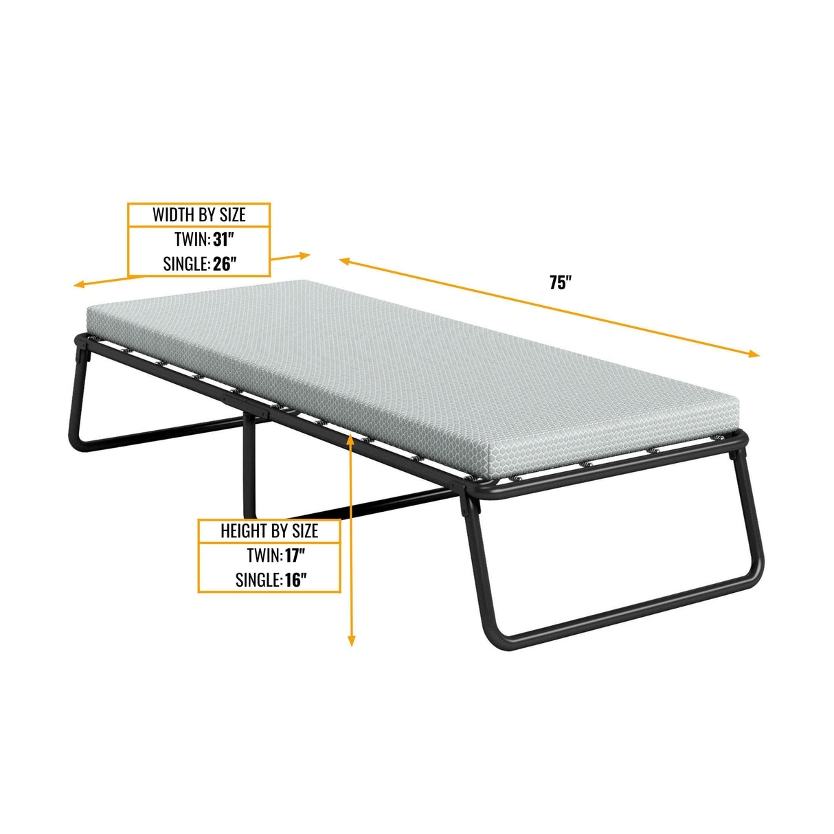 Simmons Beautysleep Fold Away Guest Bed - Single Size