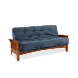 Porch & Den Livernois Vintage Oak Futon Frame with 8-inch Microfiber Futon