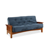 Porch & Den Livernois Vintage Oak Futon Frame with 8-inch Microfiber Futon