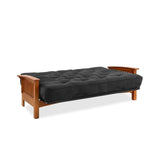 Porch & Den Livernois Vintage Oak Futon Frame with 8-inch Microfiber Futon